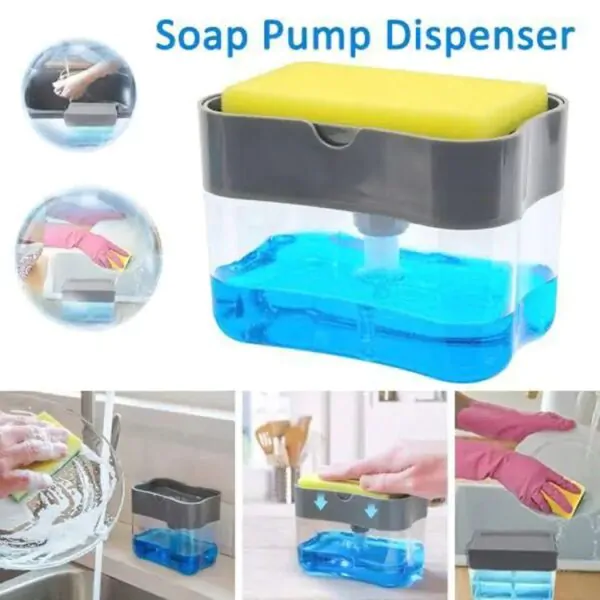 2-in-1 Sponge Caddy with Soap Dispenser