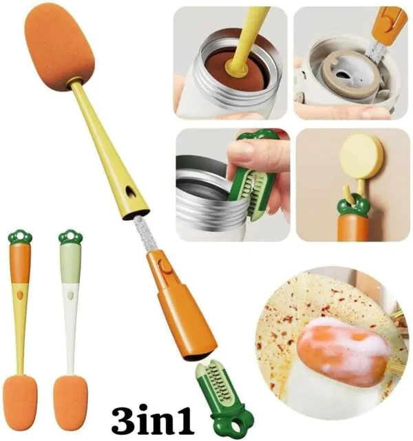 3-in-1 Multi Functional Bottle Cleaning Brush