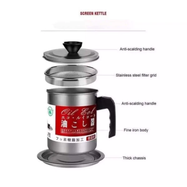 Oil Storage Container Stainless Steel Filter Pot - Image 3