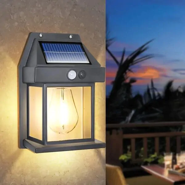 SolarGlow: Outdoor Solar Lantern Wall Light - Image 2