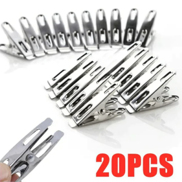 ClipMaster: Pack of 20pc Metal Laundry Clips Set