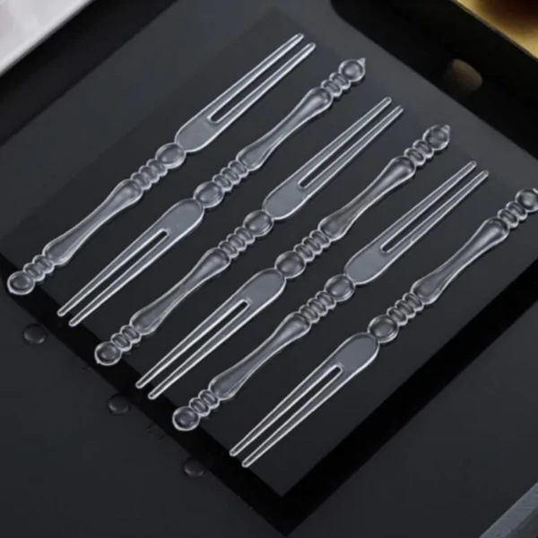 ClearBite: Pack of 50pcs Transparent Fruit Fork Set - Image 2