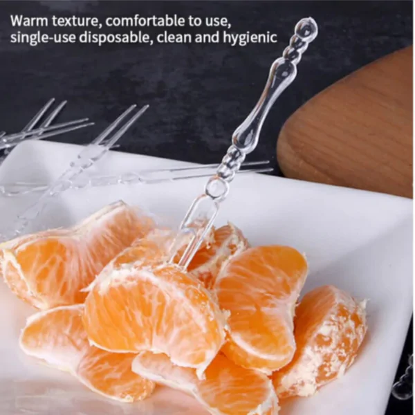 ClearBite: Pack of 50pcs Transparent Fruit Fork Set - Image 4