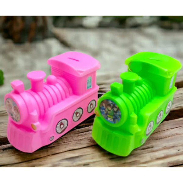 Plastic Train Shape Money Coin Box - Image 4