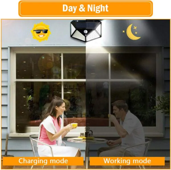 Solar Light 100 LEDs Solar Lamp Motion Detector Outdoor Sensor Spotlight - Image 6