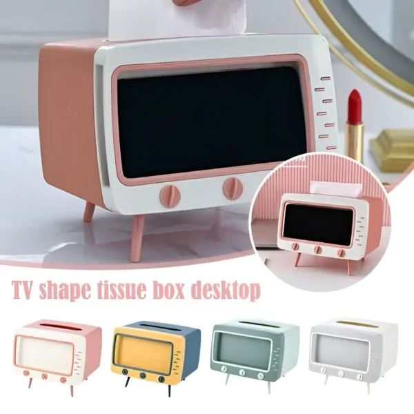 Cute Creative TV Shaped Tissue Box and Mobile Holder