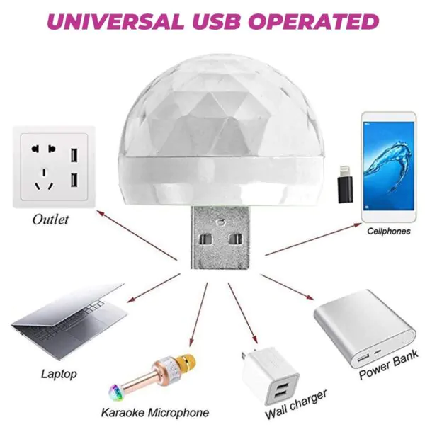 DiscoGlow: USB Party Lights Mini Disco Ball - Image 2