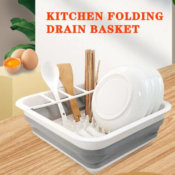 FlexiDry: Foldable Silicone Kitchen Dish Plate Rack