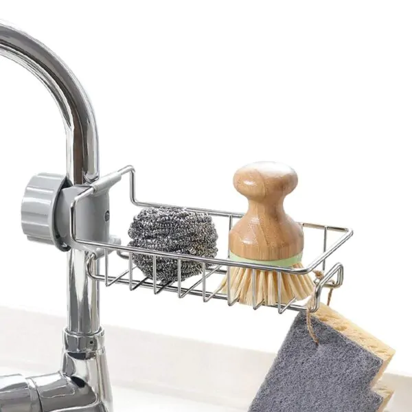 StainlessSink: Sink Faucet Attached Stainless Steel Basket - Image 2