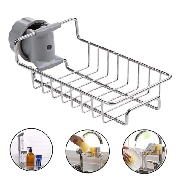 StainlessSink: Sink Faucet Attached Stainless Steel Basket